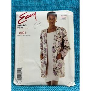 McCalls 8021 Sewing pattern fitted dress oversized blazer size 16 18 20 22